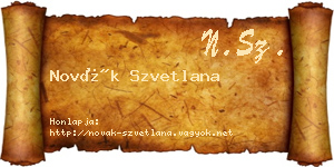 Novák Szvetlana névjegykártya
