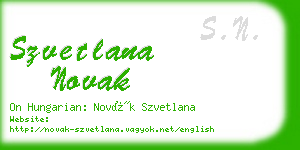 szvetlana novak business card